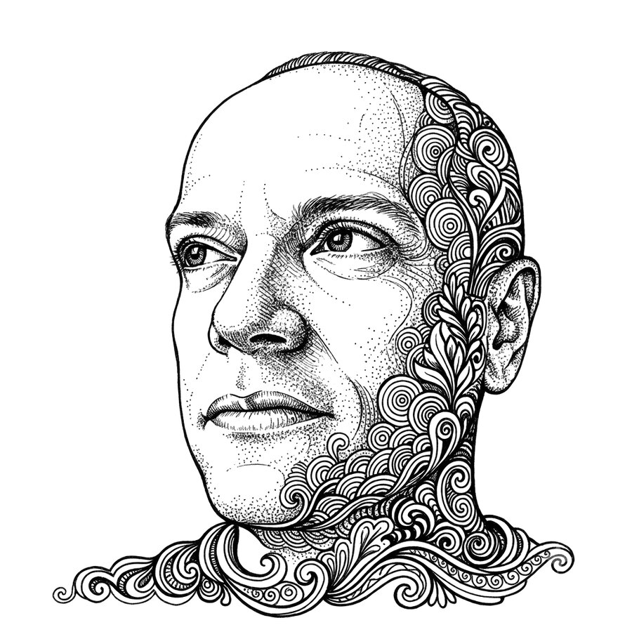 Ink portrait of Pedro de Albuquerque