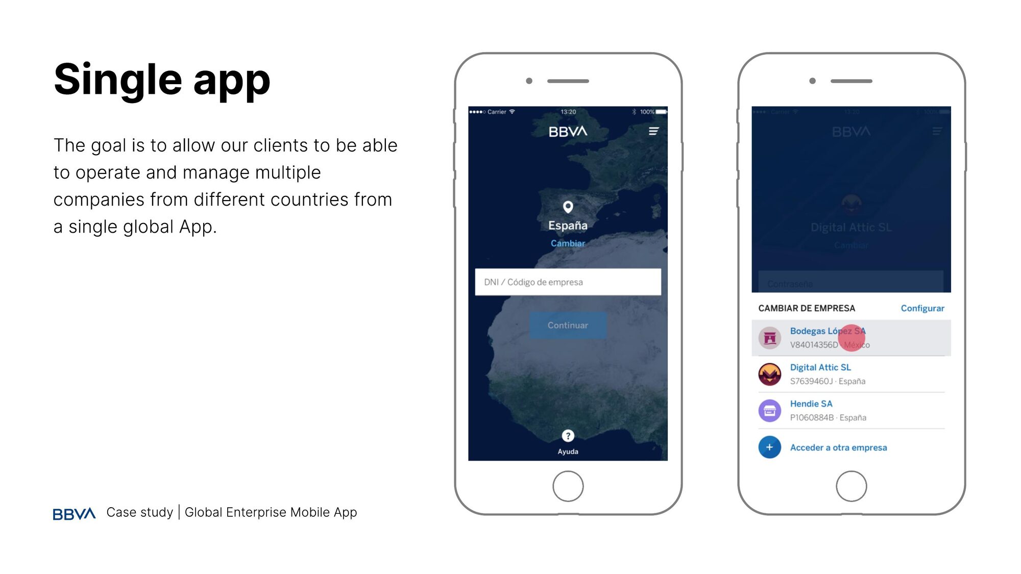 Single app — operate several companies from different countries