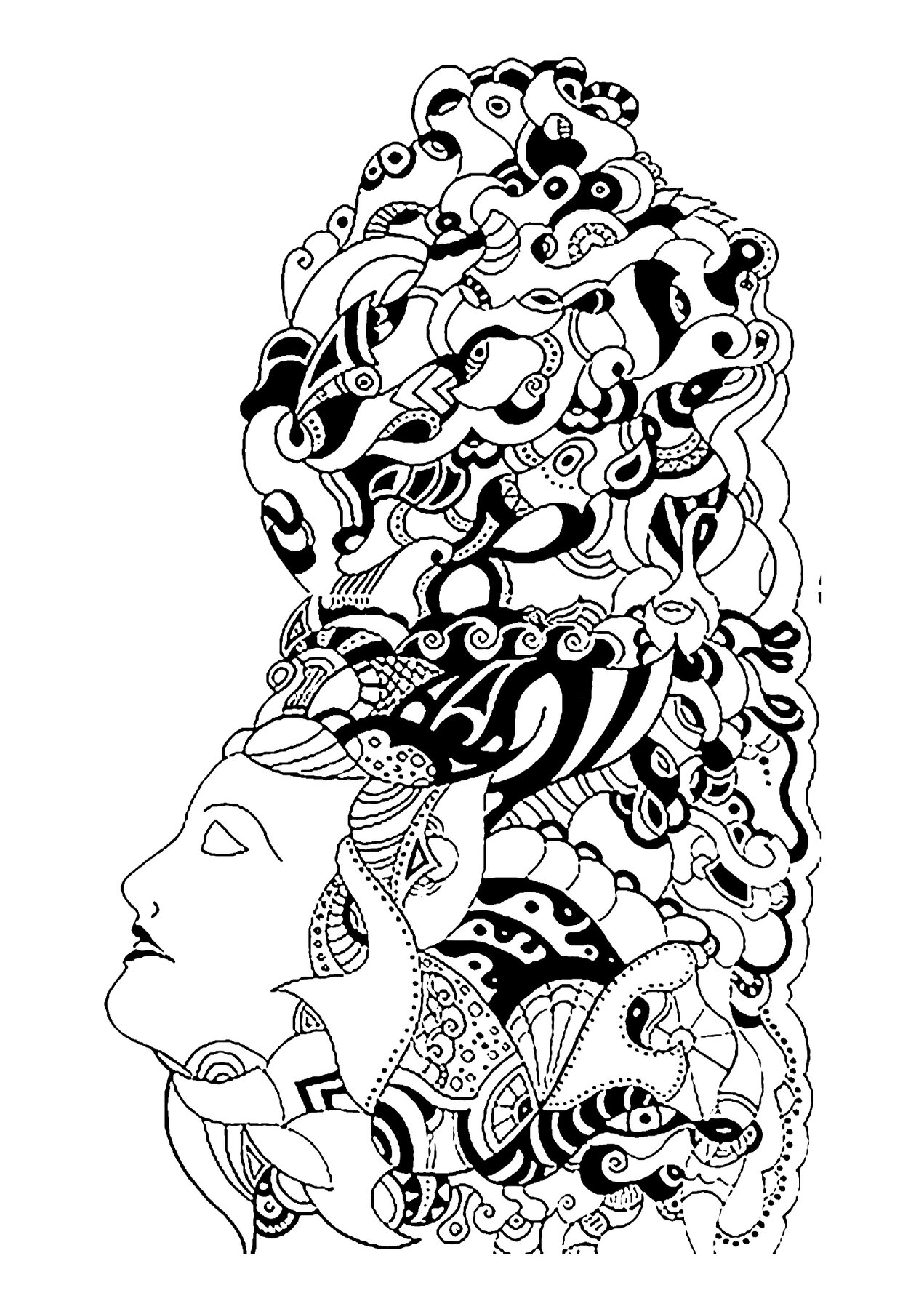 Profile — ink on paper
